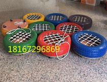 Kindergarten color real tire toys childrens outdoor tire game expansion rubber tire roll ring drill hole