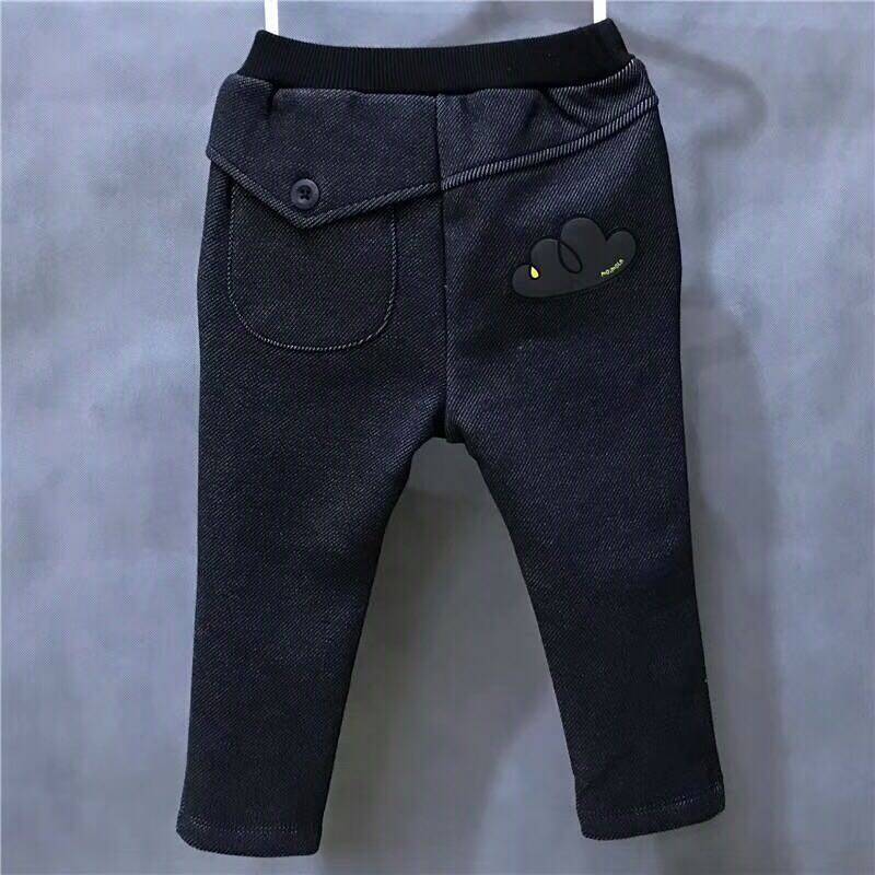 Korean small and medium children's clothing 2020 spring and winter new men and women children's baby imitation denim fleece trousers casual pants