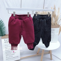 Korean childrens clothing 20 winter boys and girls baby air cotton plus velvet padded cotton trousers childrens boots pants