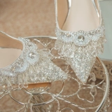 Серебряные свадебные туфли, универсальная обувь с заостренным носом, против усталых ног