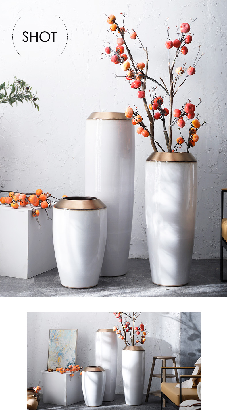 The sitting room porch flower flower implement decorative flower arranging furnishing articles jingdezhen ceramic hotel villa covers landing big vase