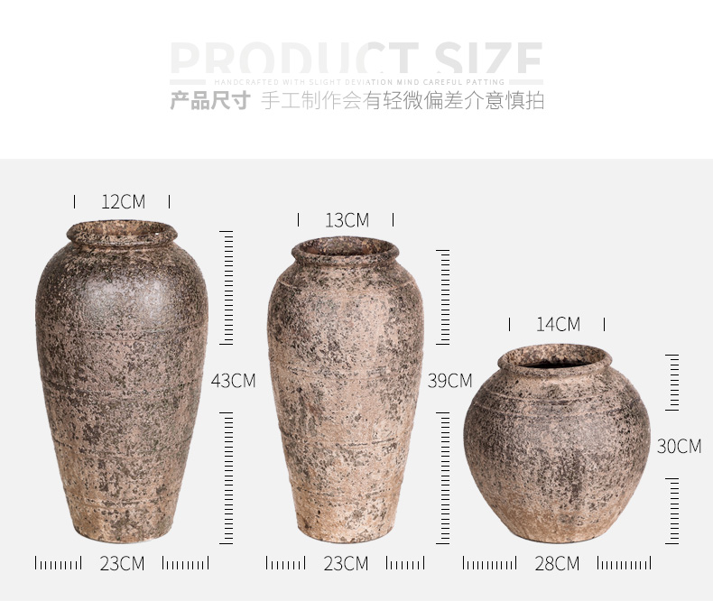 Manual coarse TaoHua device do old POTS of jingdezhen ceramic dry flower vase hand made Japanese teahouse zen flowerpot