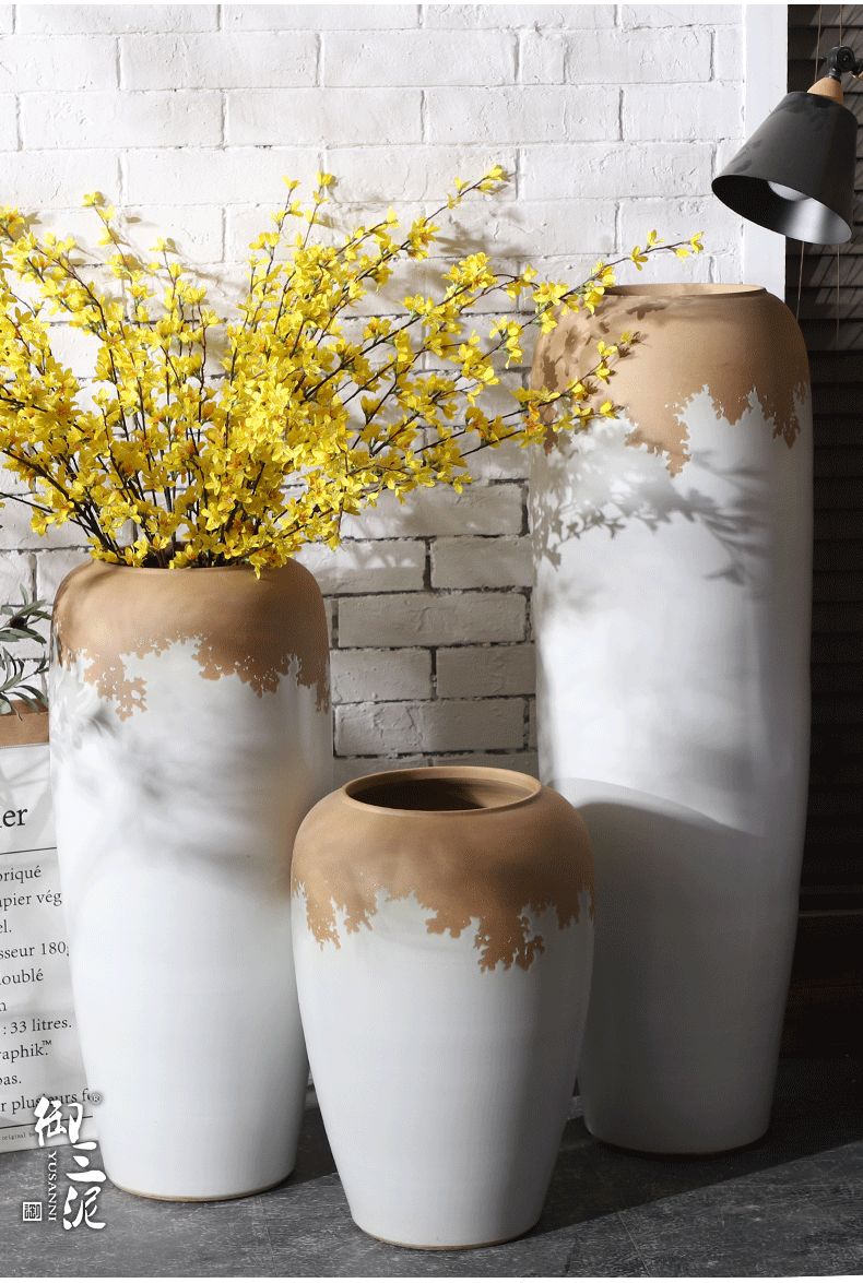 Dried flower adornment furnishing articles furnishing articles Nordic creative home sitting room flower arranging white modern pottery contracted landing window