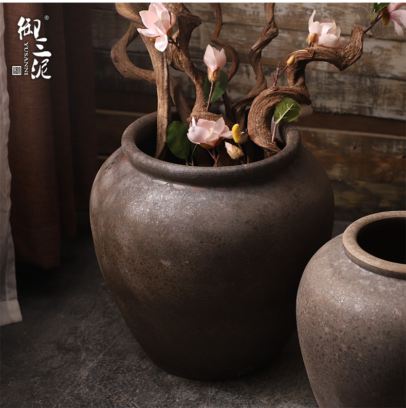 Jingdezhen ceramic large vase flower arranging furnishing articles I and contracted sitting room ground manually restoring ancient ways clay pot