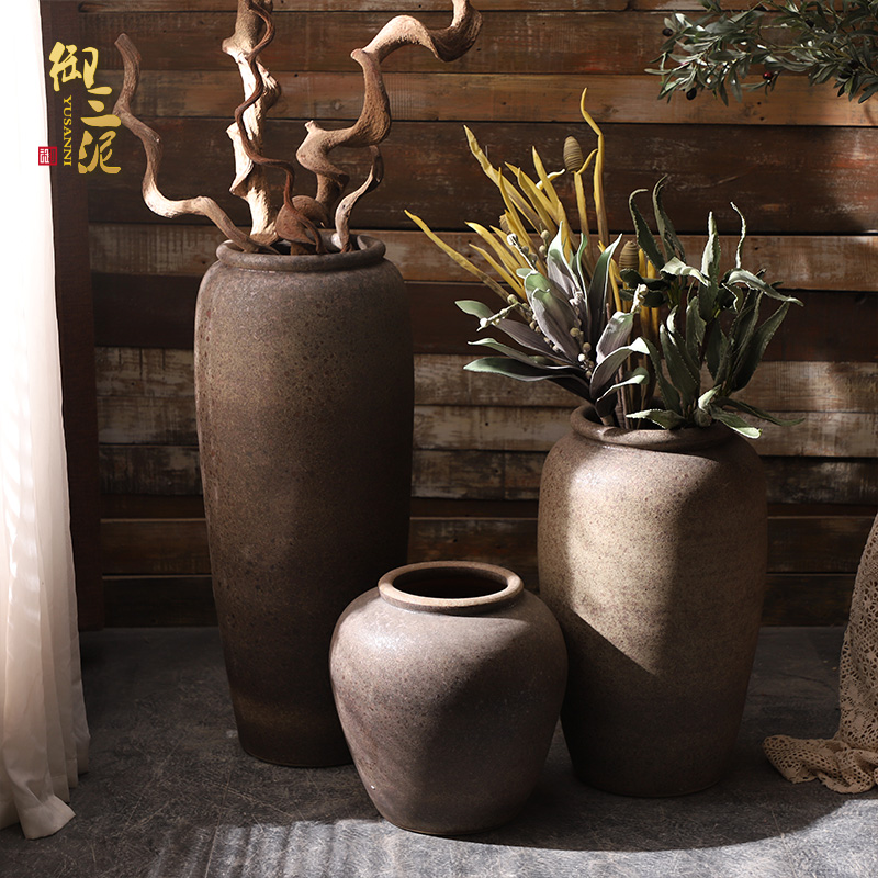 Jingdezhen ceramic large vase flower arranging furnishing articles I and contracted sitting room ground manually restoring ancient ways clay pot