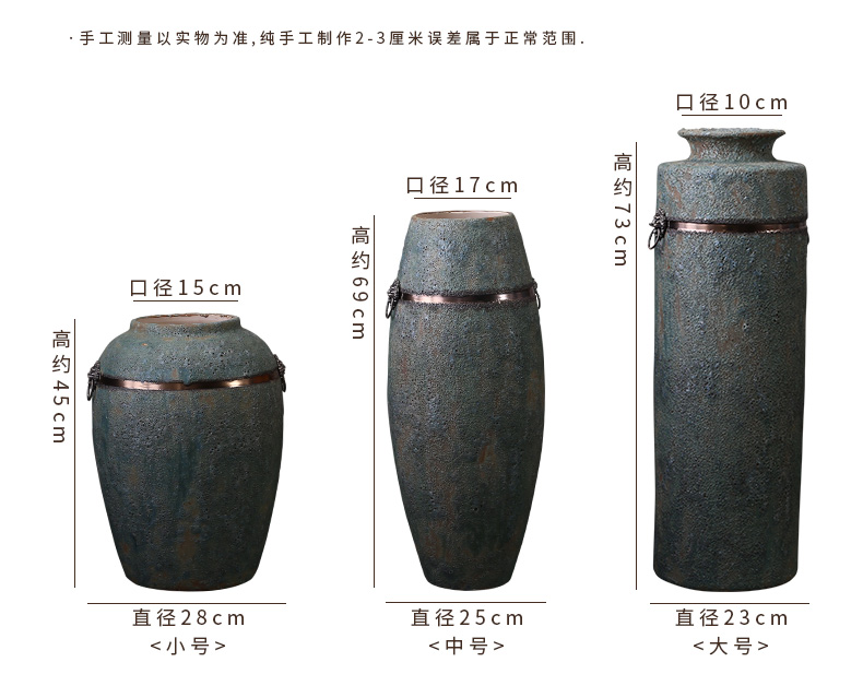 Restore ancient ways the ground vases, antique bronze, ceramic flower implement do old blue glaze Chinese wind furnishing articles drama props vase