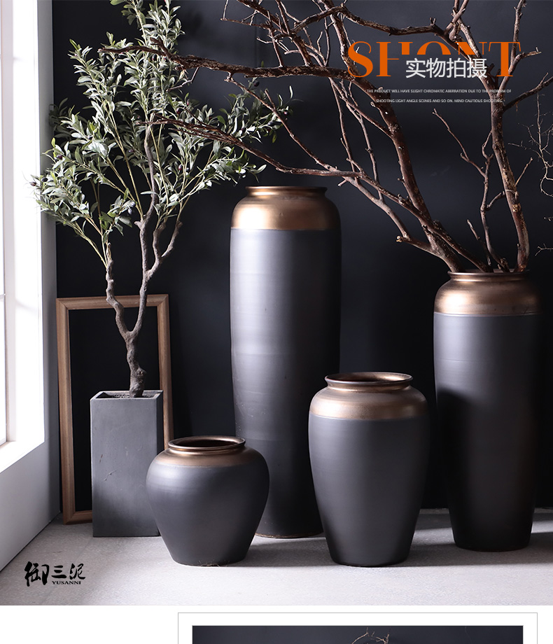 Large vases, jingdezhen ceramic I and contracted Europe type Nordic furnishing articles villa living room window flower arrangement suits for