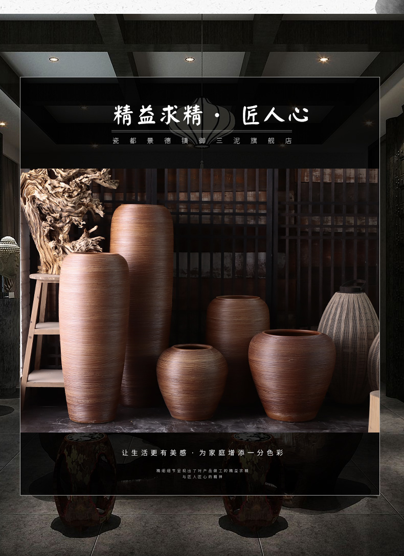 Jingdezhen I and contracted ceramic vases, flower arrangement sitting room place pottery aquarium ceramic cylinder landing large flower pot