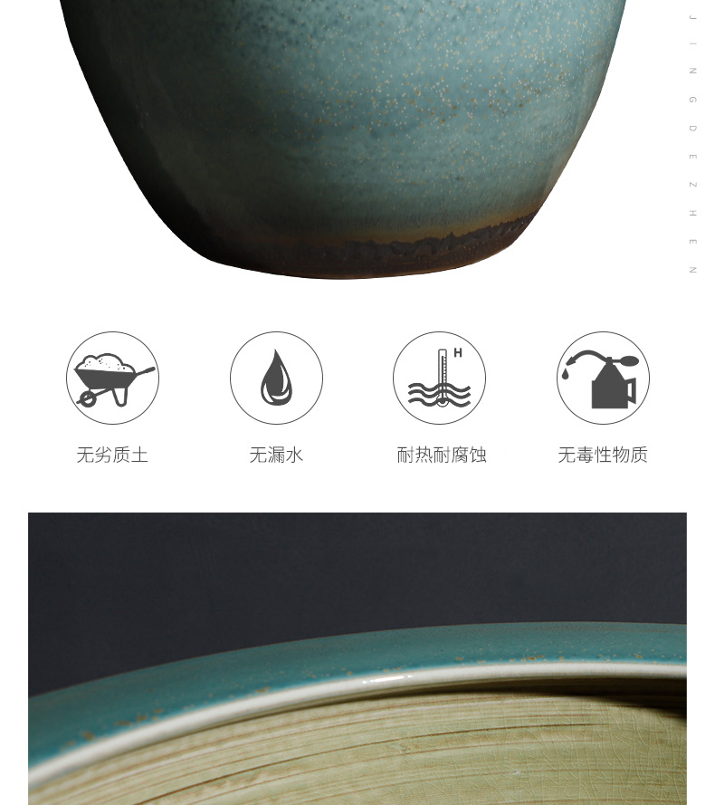 Jingdezhen ceramic VAT large extra large sitting room aquarium water lily tortoise cylinder ceramic cylinder goldfish tank water lily