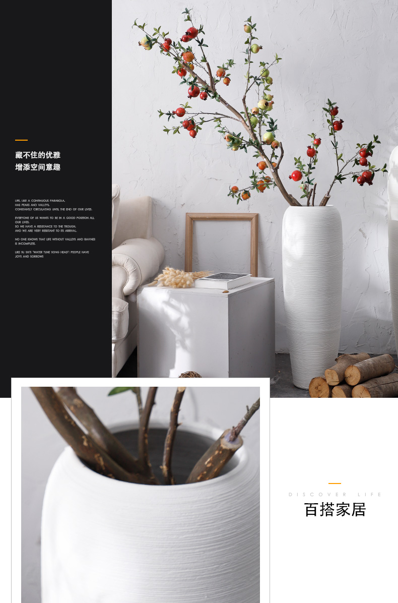 Be born pottery decorative furnishing articles I and contracted jingdezhen ceramic vase Nordic white flower arranging dried flowers, the sitting room