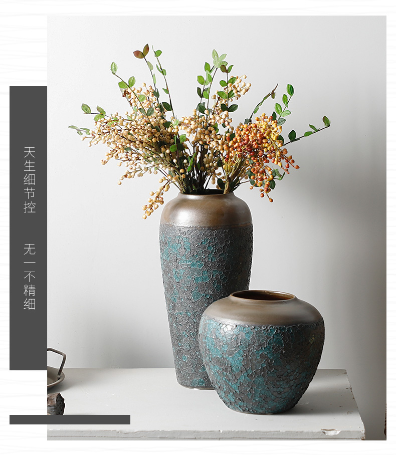 Restoring ancient ways is the American pastoral modern ceramic vase living room table flower arranging some ceramic pot dry flower adornment furnishing articles