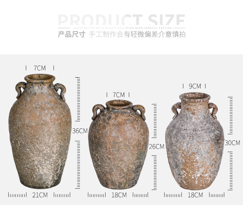 Jingdezhen ceramic dry flower vase hand made Japanese teahouse zen flower - pot manual TaoHua much flesh POTS