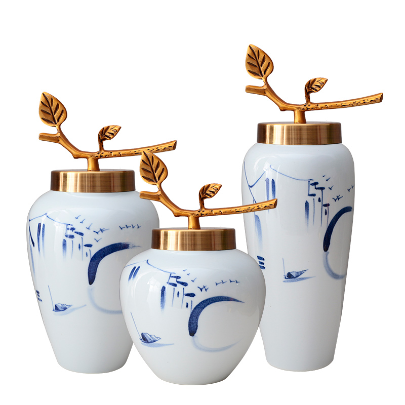 Jingdezhen ceramic dry flower vases, flower arrangement sitting room place, a new Chinese style is I and contracted table decorations household