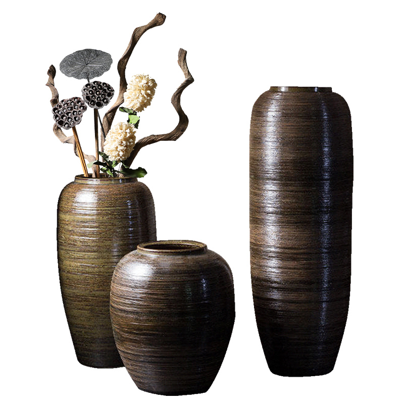 Retro nostalgia manual coarse some ceramic jar jar flower implement earthenware do old archaize large flower pot ground vases, flower receptacle