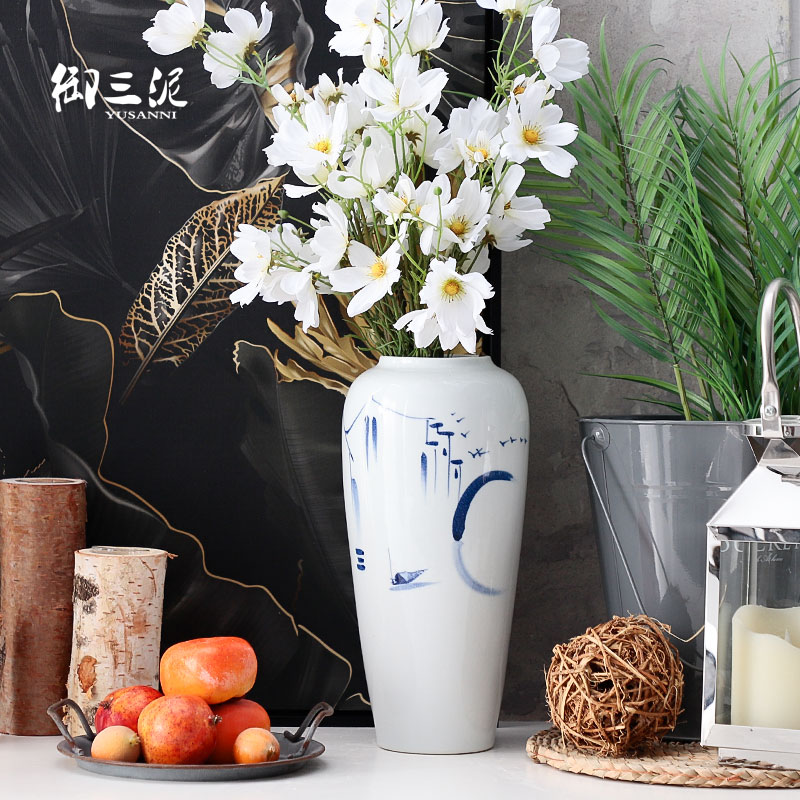 Jingdezhen ceramic dry flower vases, flower arrangement sitting room place, a new Chinese style is I and contracted table decorations household