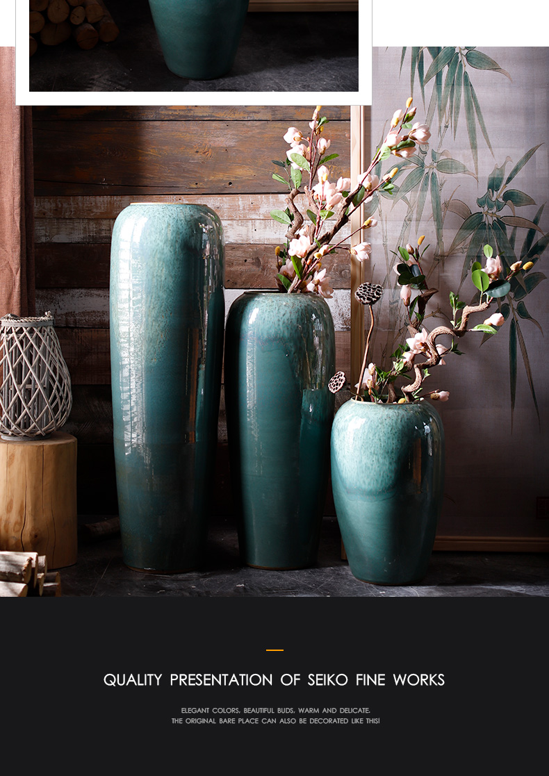 Pottery decorative furnishing articles the I and contracted Norway forest north dry flower ceramic vases, sitting room ground flowerpot flower arrangement