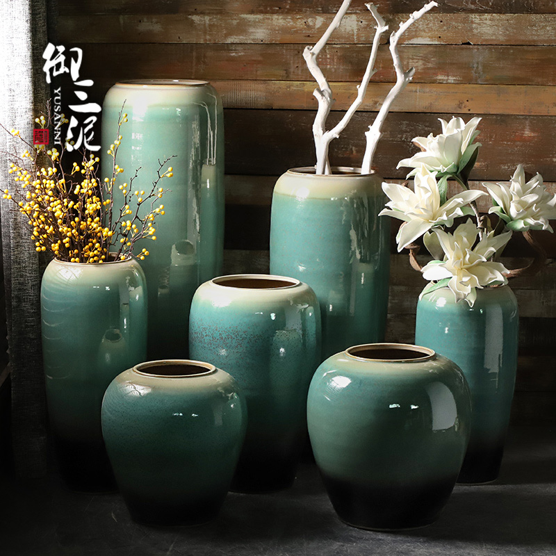 Vase Pendulum pieces Living room Flower Arrangement Large number floor modern minimalist American-style European-style flower arrangement Jingdezhen Ceramic