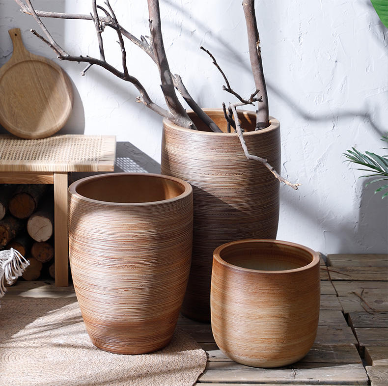 Nordic flowerpot pastoral restoring ancient ways furnishing articles dried flower vases, ceramic green plant hydroponic POTS of large diameter indoor the plants