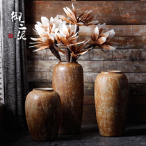 Floor vase retro handmade dried flowers thick Pottery Jar Jar courtyard mall flower earthen pottery antique hydroponic large flower pot