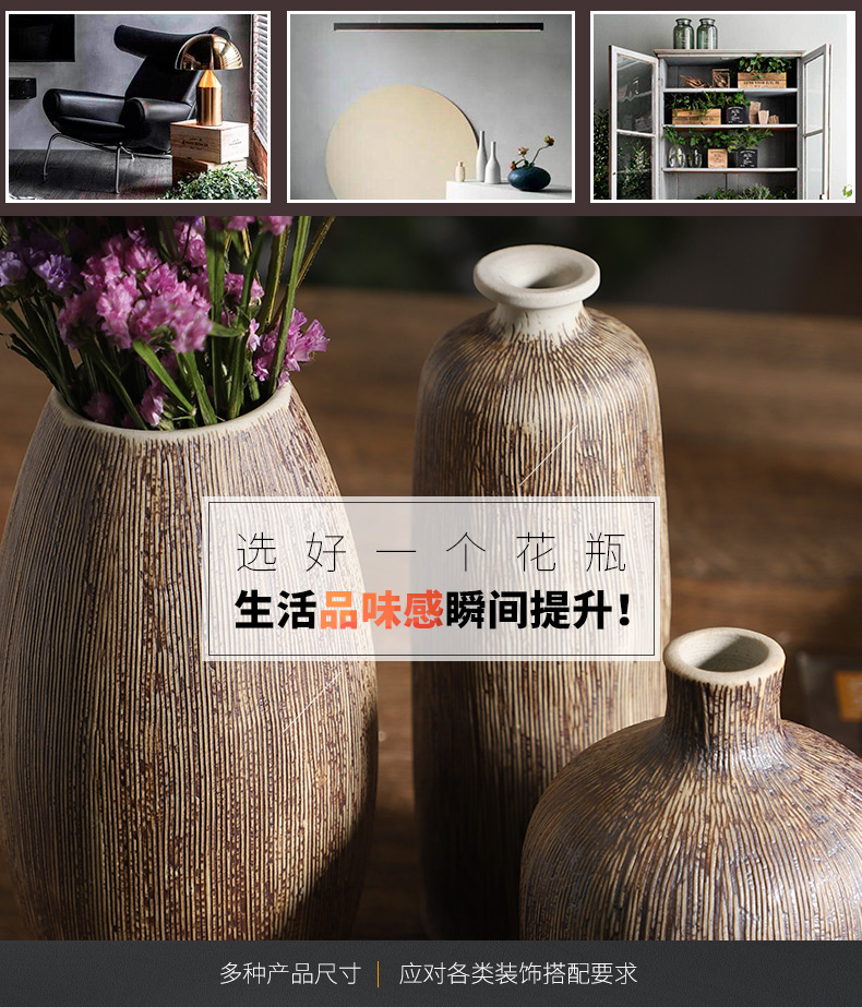 Ceramic flower implement Nordic ins floret bottle dry flower arranging flowers adornment desktop furnishing articles contracted sitting room of Chinese style of TV ark
