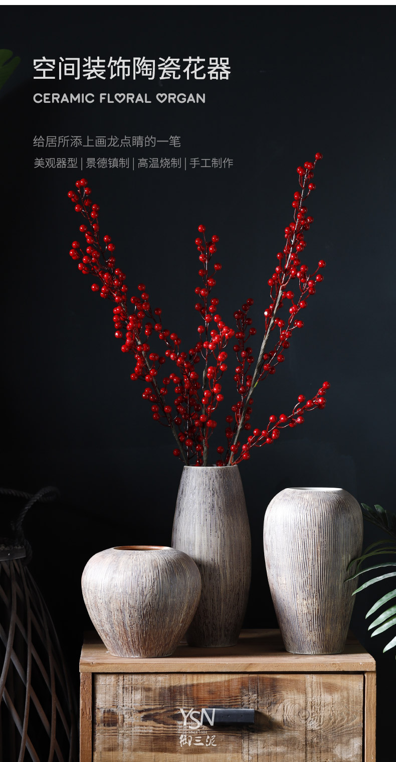 Ceramic flower implement Nordic ins floret bottle desktop dried flowers decorative furnishing articles sitting room new Chinese TV ark, bottle arranging flowers