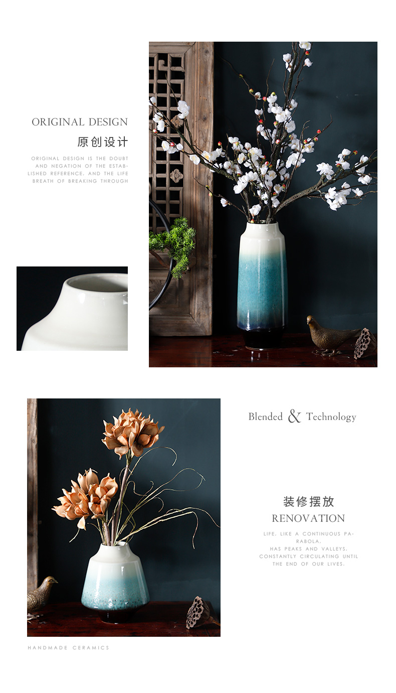 Home furnishing articles modern dry flower flower exchanger with the ceramics European contracted sitting room decorative furnishing articles Nordic vase arranging flowers