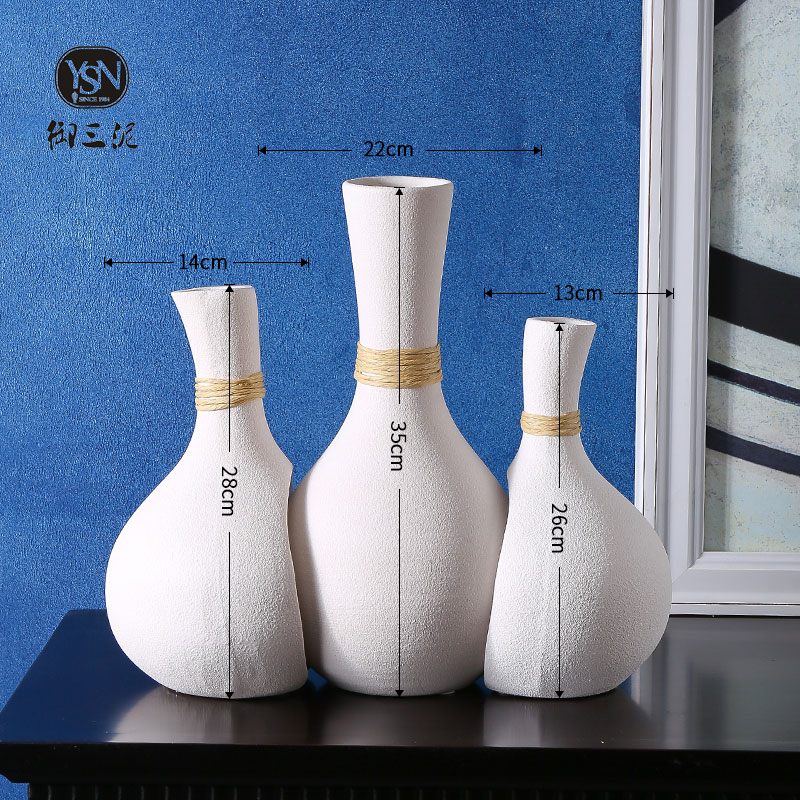 Ins the vase the white ceramic dry flower contracted modern flower arrangement home sitting room place fine expressions using the vase