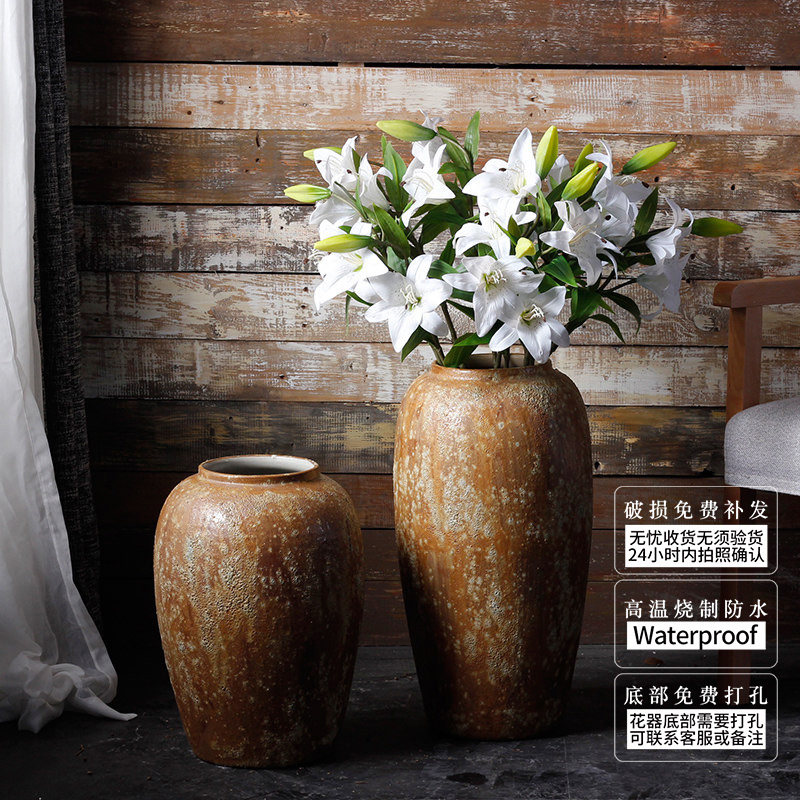 Ground vase manually restoring ancient ways is dried flowers thick courtyard mall flower implement earthenware pottery jar archaize hydroponic flower pot