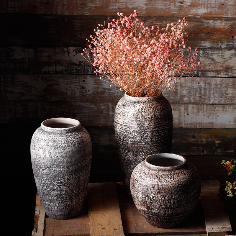 Contracted and I ceramic dried flowers, restoring ancient ways of large vases, jingdezhen pottery decorative furnishing articles sitting room flower pot
