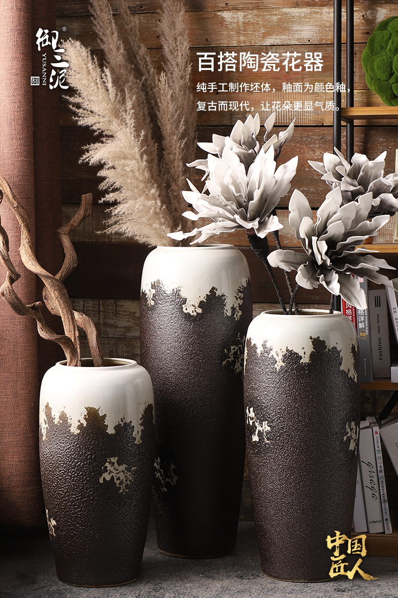 Ceramic vase landing sitting room flower arranging furnishing articles I and contracted Europe type restoring ancient ways fake flower receptacle household size flowerpot