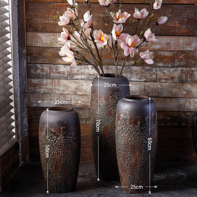 The Big vase furnishing articles sitting room ground do old coarse pottery flower arranging bottles home furnishing articles of handicraft ceramic pottery decoration