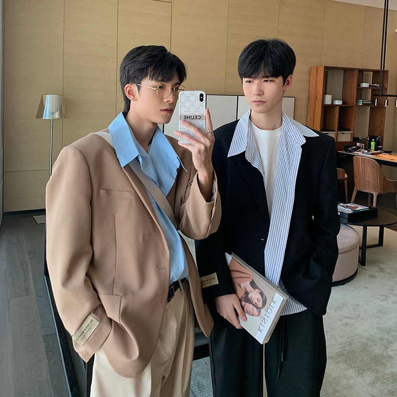 Hualun spring light cooked wind men's casual suit spring and autumn Korean style trendy design sense niche profile suit jacket