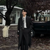 Вместительное и большое пальто, плащ, костюм для отдыха, средней длины, в корейском стиле, изысканный стиль