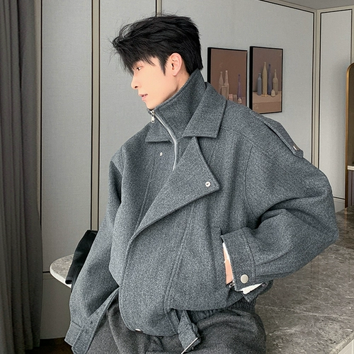 Hualun осень и зимняя коротка шерстяная чистящая клетчатая куртка высококачественная красивая куртка для мальчика красивая шерсть шерсть