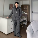 Hualun Cultum Gentleman Men's Grey Suit Suit с тремя наборами со старым вером и красивым костюмом