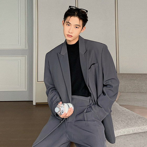 Hualun winter Wang Hedi tide Korean casual suit suit men's high-end sense suit ruffian handsome a complete set of collocation