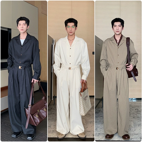 Hualun весенне-осенний высококачественный мужской повседневный костюм-рубашка 𫔮Спортивный комплект с чистым комплектом в корейском стиле