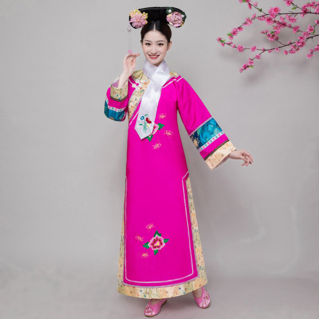 Qing Dynasty costume ວັດຖຸບູຮານແມ່ຍິງ Princess cheongsam cheongsam cheongsam ເລຊການຕົບແຕ່ງພະລາຊະວັງຂະຫນາດໃຫຍ່ການຕົບແຕ່ງ