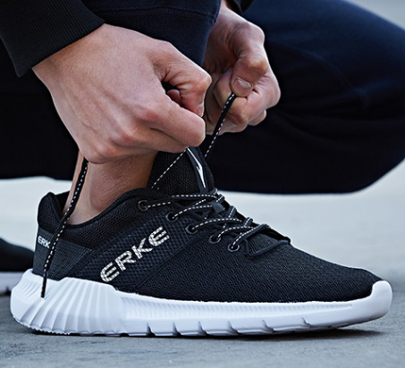 Hongxing Erke men's sports shoes thick-soled shock-absorbing running shoes mesh breathable sports shoes training shoes non-slip jogging shoes