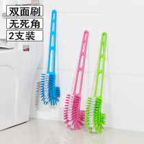 2 long handle toilet brush double-sided toilet cleaning toilet brush toilet brush no dead corner cleaning