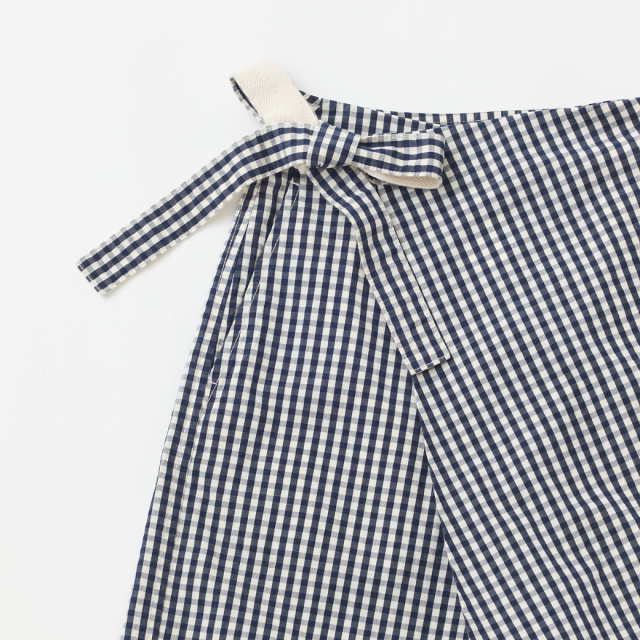 Japan's Isetan Grandma Mama Daugy Imported Cotton Cupro Yarn Pre-Dyed Plaid Silhouette Wrap Pants Japan's Isetan Grandma Mama Daugy Imported Cotton Cupro Yarn Pre-Dyed Plaid Silhouette Wrap Pants
