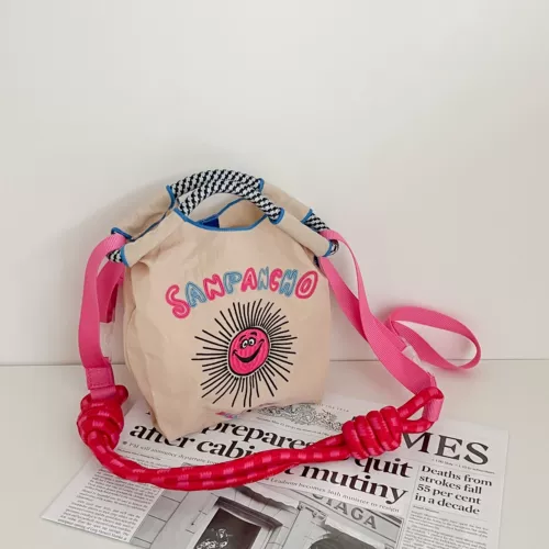 Японский тканевый мешок, маленькая нейлоновая льняная сумка, небольшая сумка, с вышивкой