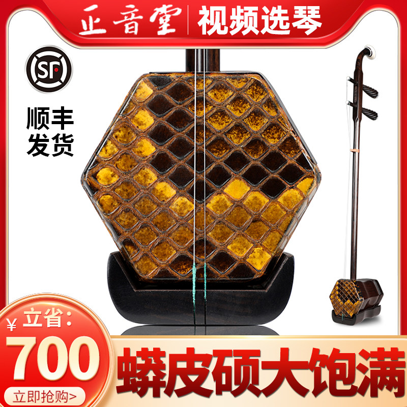 Чжэнъинтан эбеновый музыкальный инструмент Erhu, профессиональный музыкальный инструмент ручной работы из кожи питона ручной работы, прямые продажи с фабрики Huqin Изображение 1