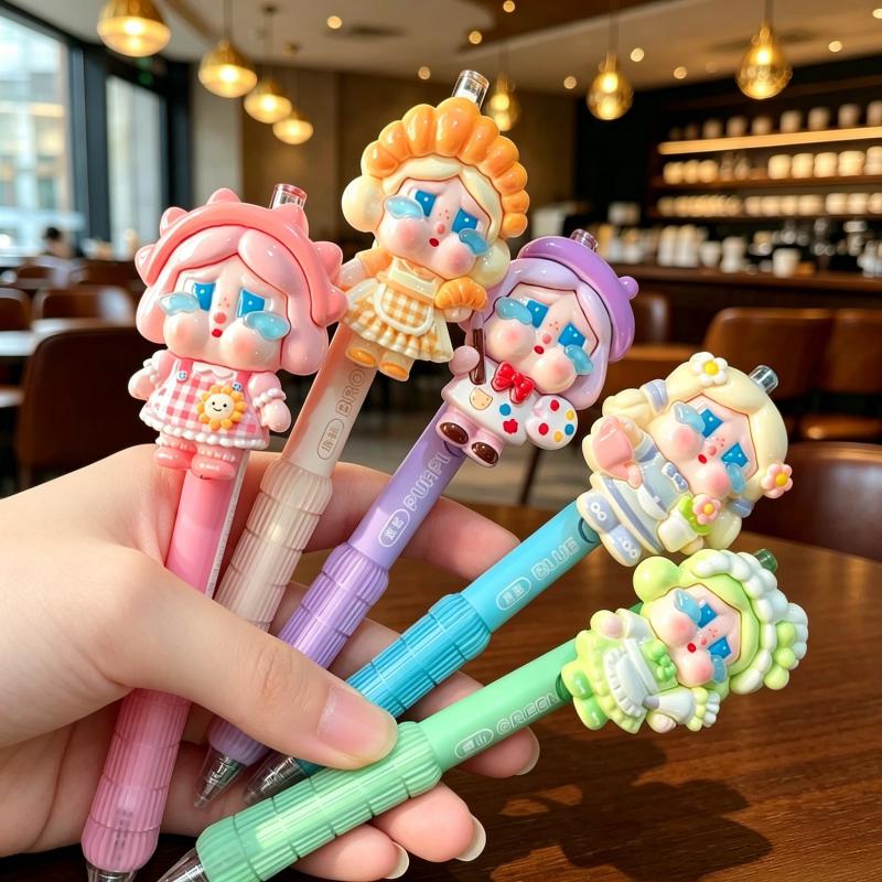 ปากกาเจลตุ๊กตาร้องไห้น่ารัก ปากการูปตุ๊กตาร้องไห้ ปากกาดำราคาสูง ปากกาเขียนสำหรับเด็กผู้หญิง สไตล์สาวหวาน