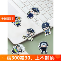 HELLO R SIR police theme home creative magnet refrigerator magnet cartoon message board decorative magnet