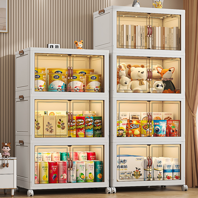 Installation-free containing cabinets Home Closet Home Living Room Toy Lockers Bedroom Clothing Finishing Plastic Zero Food Cabinet-Taobao