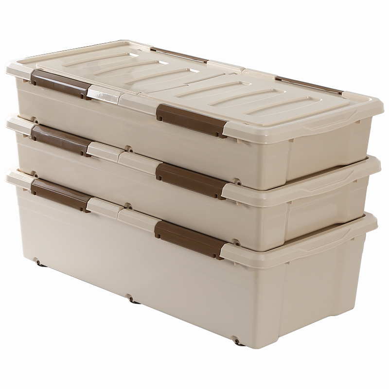 Super Large Under Bed Storage Box With Wheel Flat Drawer Type