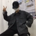 2018 mùa thu và mùa đông mới Harajuku bf gió retro rửa màu hoài cổ màu đen cổ điển áo khoác denim nam và nữ áo khoác thủy triều áo khoác hoodie nam Áo khoác