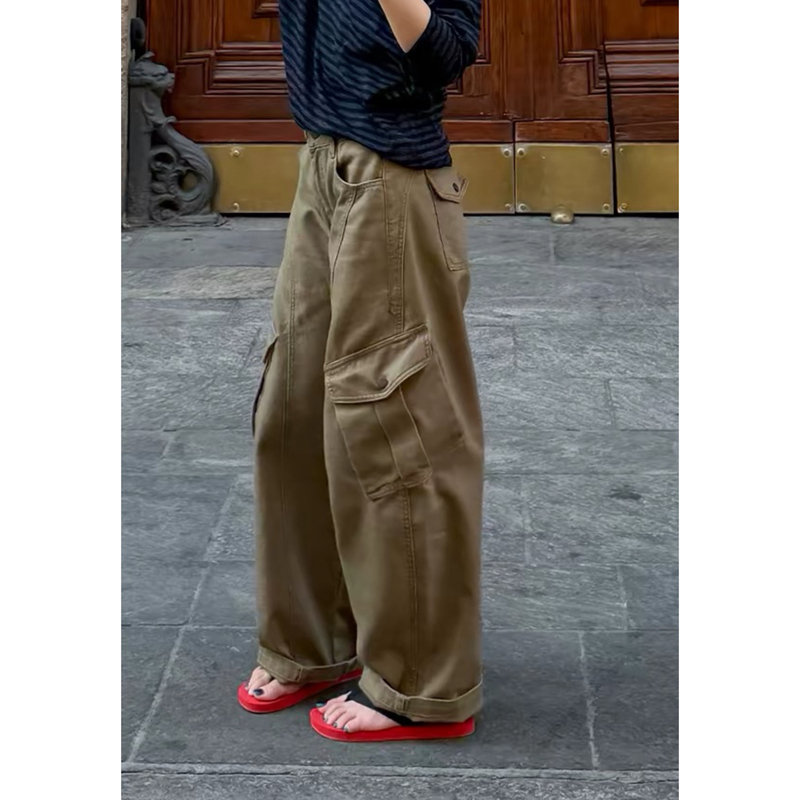 8.11/ "War God Workwear" Wang Jiaer's New Autumn Casual Cotton Side Pocket Denim Straight-Leg Work Pants 8.11/ "War God Workwear" Wang Jiaer's New Autumn Casual Cotton Side Pocket Denim Straight-Leg Work Pants