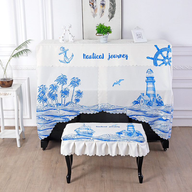 Fresh printed cartoon piano cover upright piano universal dust cover full cover cloth art piano Beatle open design